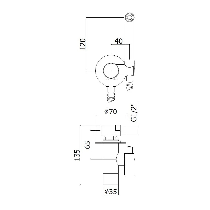 Paffoni - Wandset met handbidetdouche voor inbouw KIT glanzend chroom