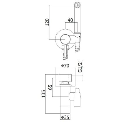 Paffoni - Wandset met handdouche voor bidet voor inbouwmontage RINGO WEST brons