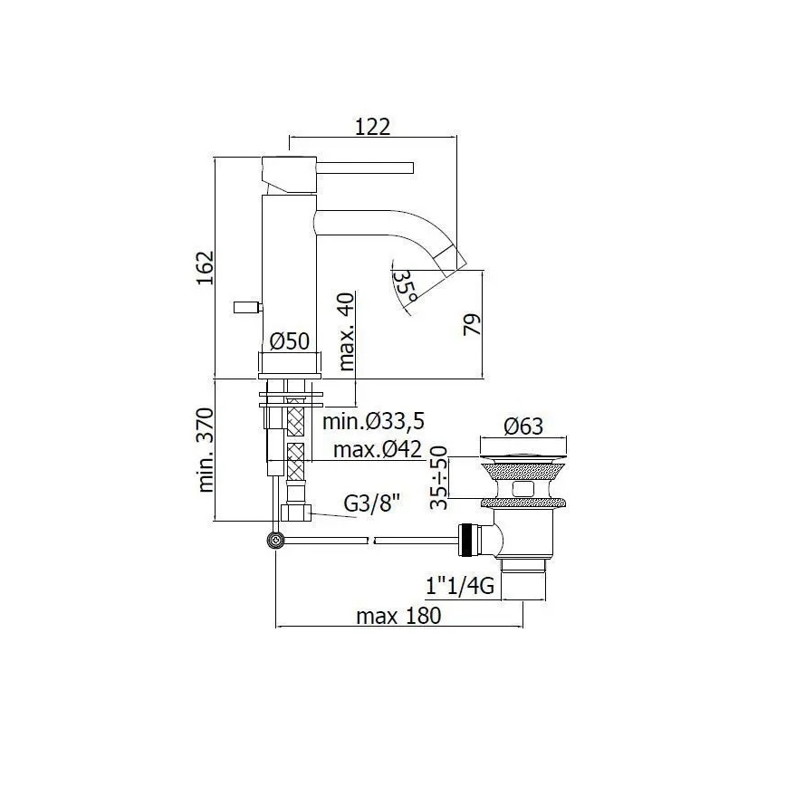 Paffoni - Wastafelkraan LIGHT zwart