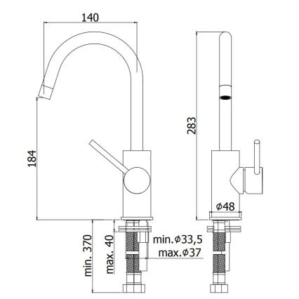 Paffoni - Wastafelkraan LIGHT zwart