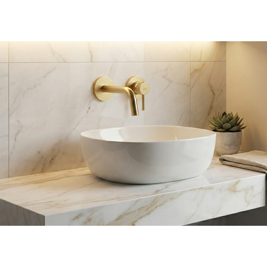 Paffoni - Wastafelkraan voor inbouw LIGHT, geborsteld goud