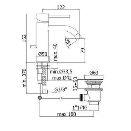 Paffoni - Wastafelmengkraan + afvoer LIGHT glanzend chroom