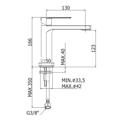 Paffoni - Wastafelmengkraan TANGO RVS
