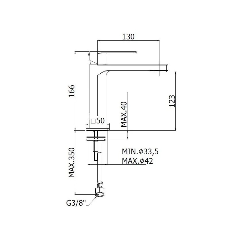 Paffoni - Wastafelmengkraan TANGO RVS