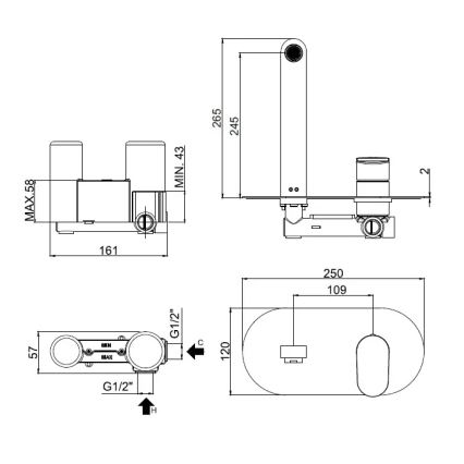 Paffoni - Wastafelmengkraan voor inbouwmontage CANDY glanzend chroom