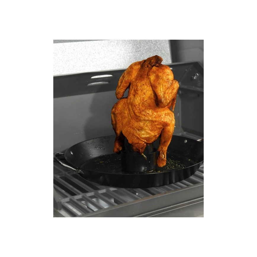 Pan met standaard voor het grillen van kip 30 cm