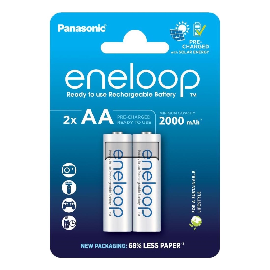 Panasonic - 2 st. Oplaadbare batterijen AA Eneloop 2000 mAh