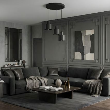 PARKLA hanglamp aan snoer 3xE27/15W/230V zwart