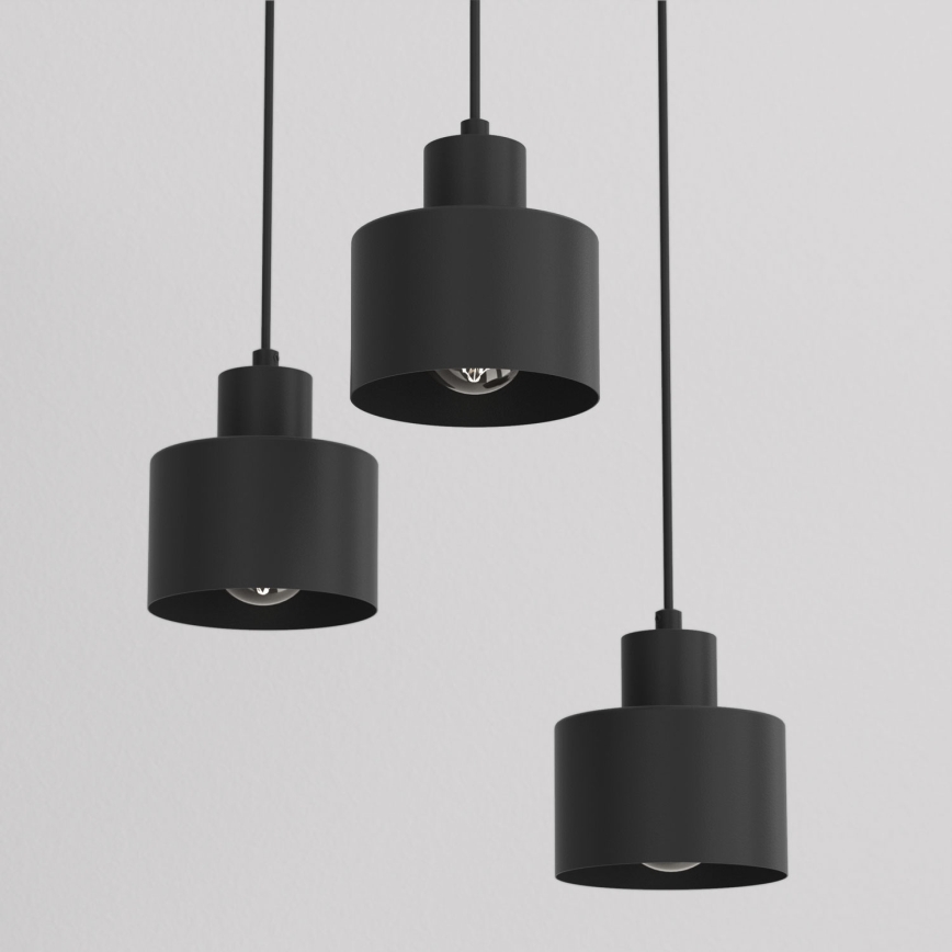 PARKLA hanglamp aan snoer 3xE27/15W/230V zwart