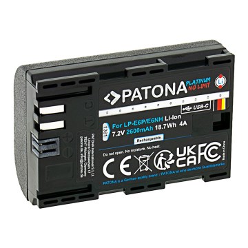 PATONA - Accu Canon LP-E6NH 2600mAh Li-Ion Platinum USB-C