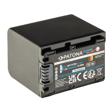PATONA - Accu Sony NP-FV70A 2060mAh Li-Ion Platinum USB-C opladen