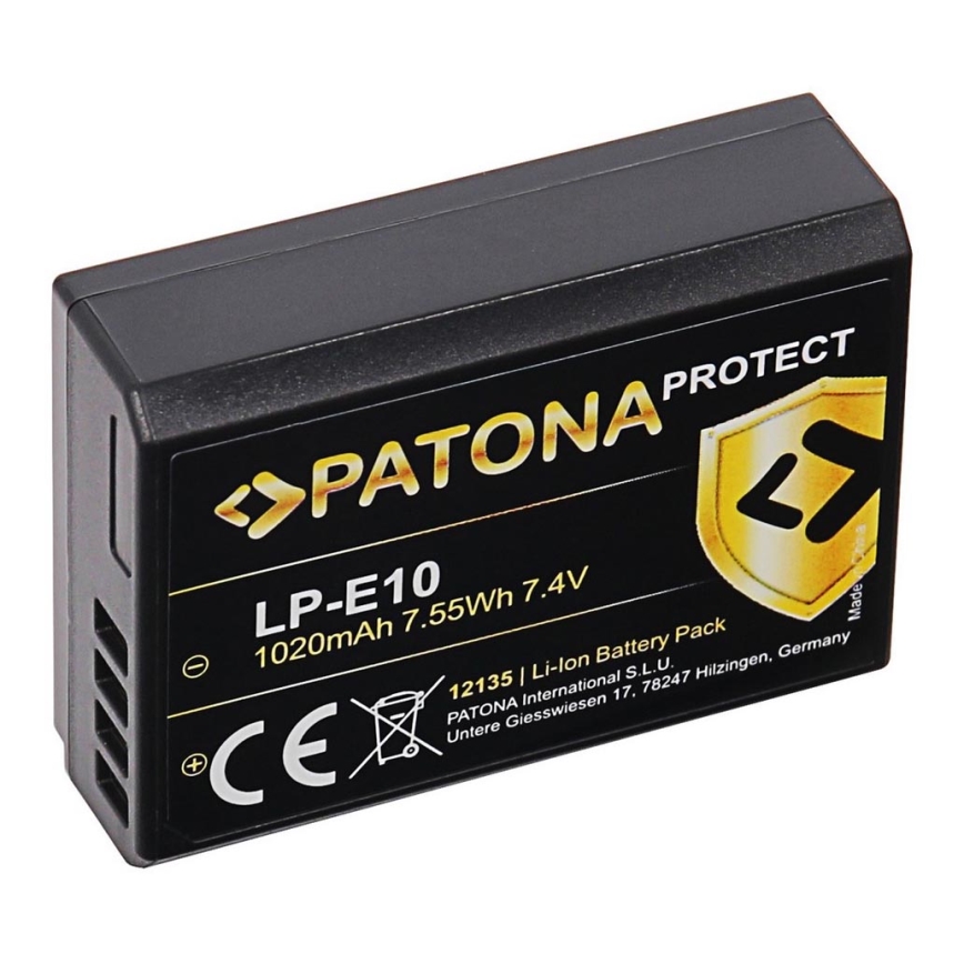 PATONA - Batterij Canon LP-E10 1020mAh Li-Ion Protect