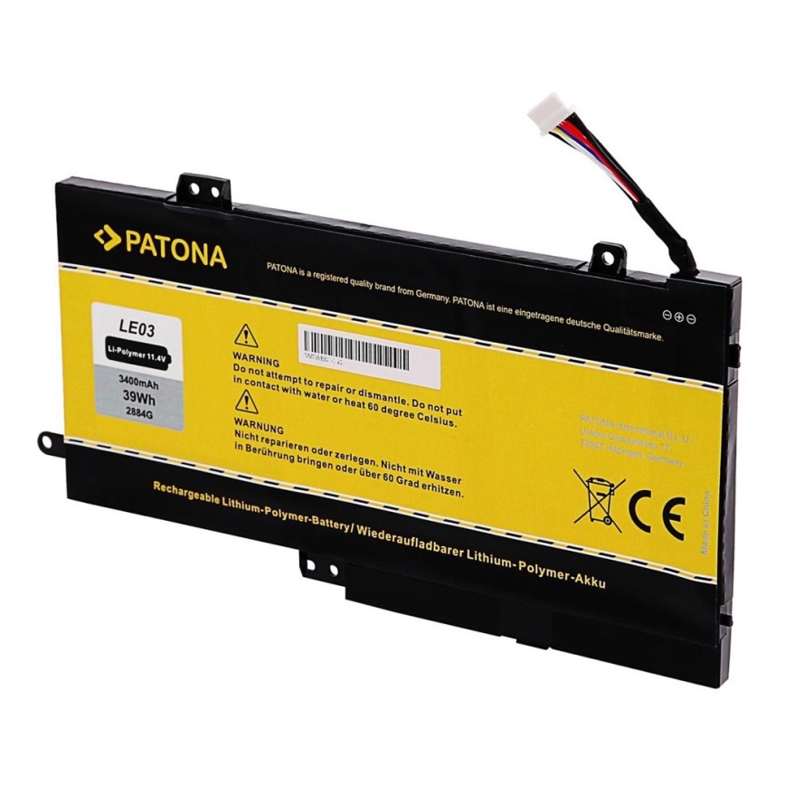 PATONA - Batterij HP Envy x360 m6 3400mAh Li-Pol 11,4V LE03XL