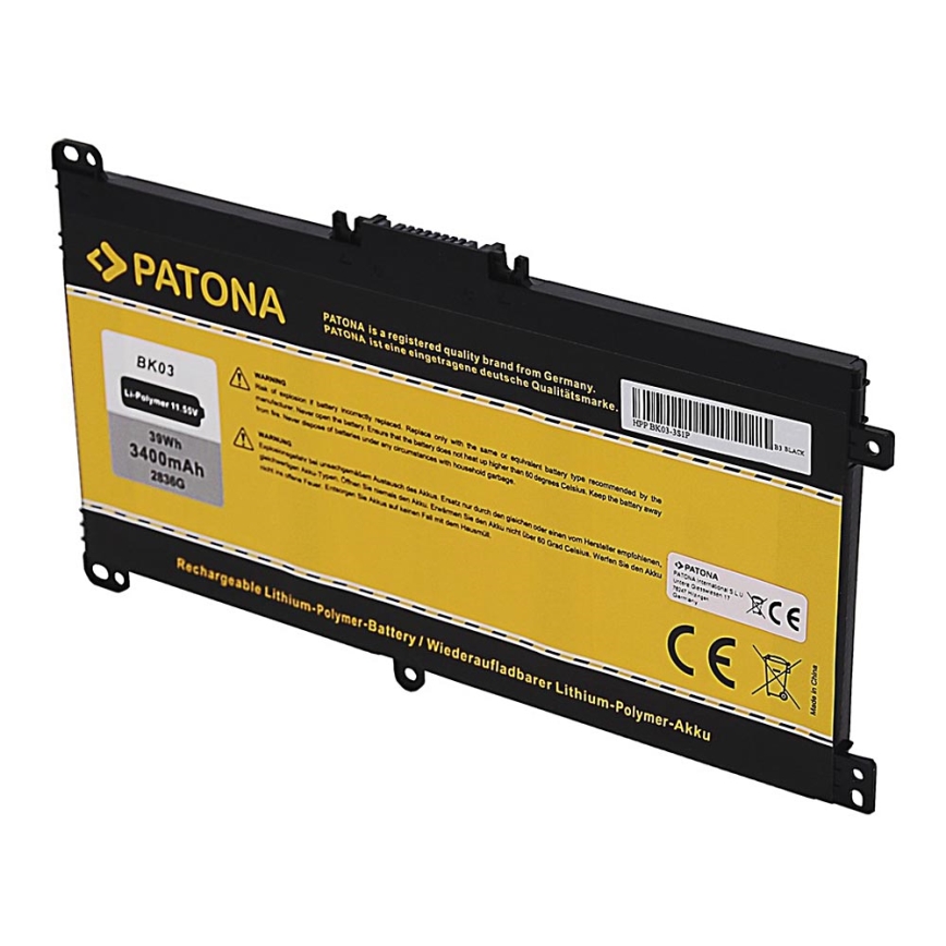 PATONA - Batterij HP Pavilion X360 3400mAh Li-Pol 11,55V BK03XL