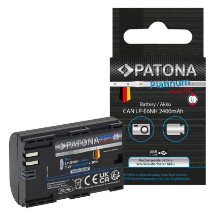 PATONA - Accu Canon LP-E6NH 2600mAh Li-Ion Platinum USB-C