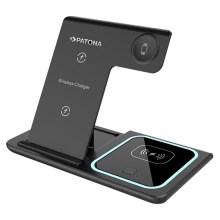 PATONA -Draadloze Oplader 3in1 voor iPhone zwart