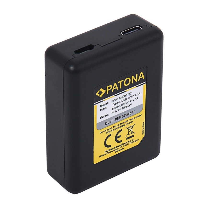 PATONA - Oplader Dual GoPro Hero 9 AHDBT901