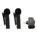 PATONA - SET 2x Draadloze microfoon met clip voor smartphones USB-C 5V 50 mAh