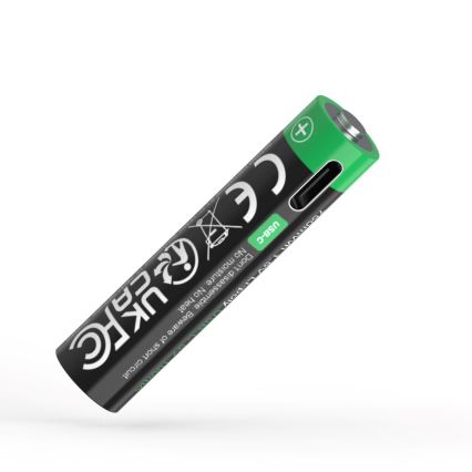 PATONA - SET 4x Accu AAA/LR03 Li-Pol 500mAh 1,5V met USB-C opladen