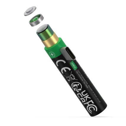 PATONA - SET 4x Accu AAA/LR03 Li-Pol 500mAh 1,5V met USB-C opladen