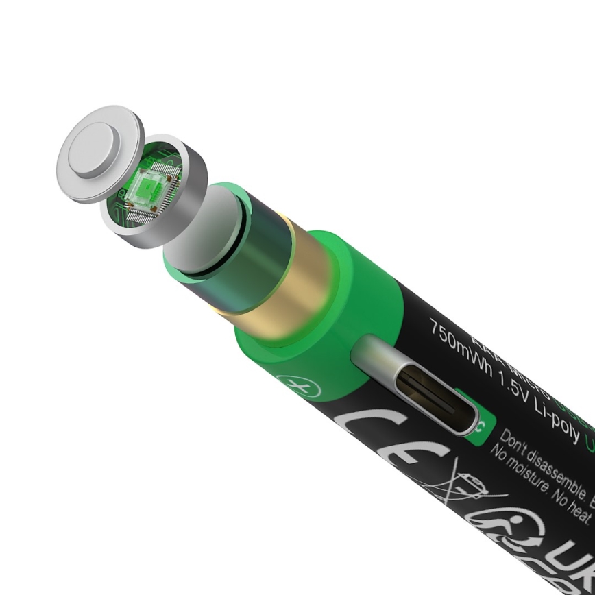 PATONA - SET 4x Accu AAA/LR03 Li-Pol 500mAh 1,5V met USB-C opladen