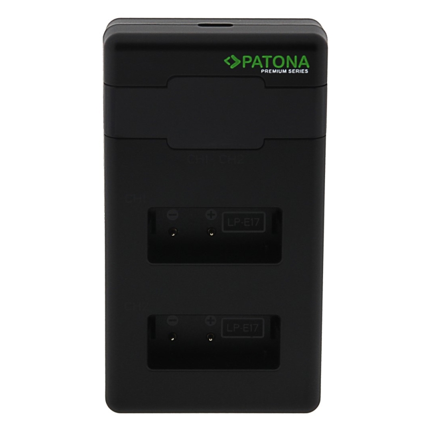 PATONA - Snellader Dual Canon LP-E17 + kabel USB-C 0.6m