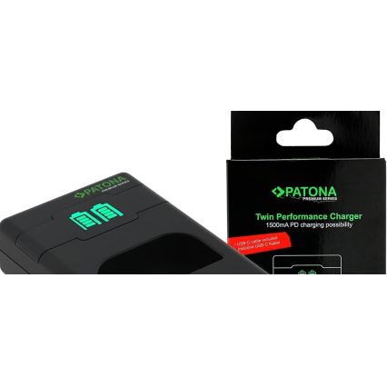 PATONA - Snellader Dual Sony NP-FW50 + kabel USB-C 0.6m