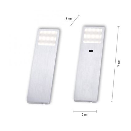 Paul Neuhaus 1120-95-2 - SET 2x LED Meubel Verlichting met Sensor HELENA LED/2W/230V