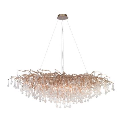 Paul Neuhaus 2031-11 - Hanglamp aan een koord ICICLE 15xG9/40W/230V 75x150 cm messing