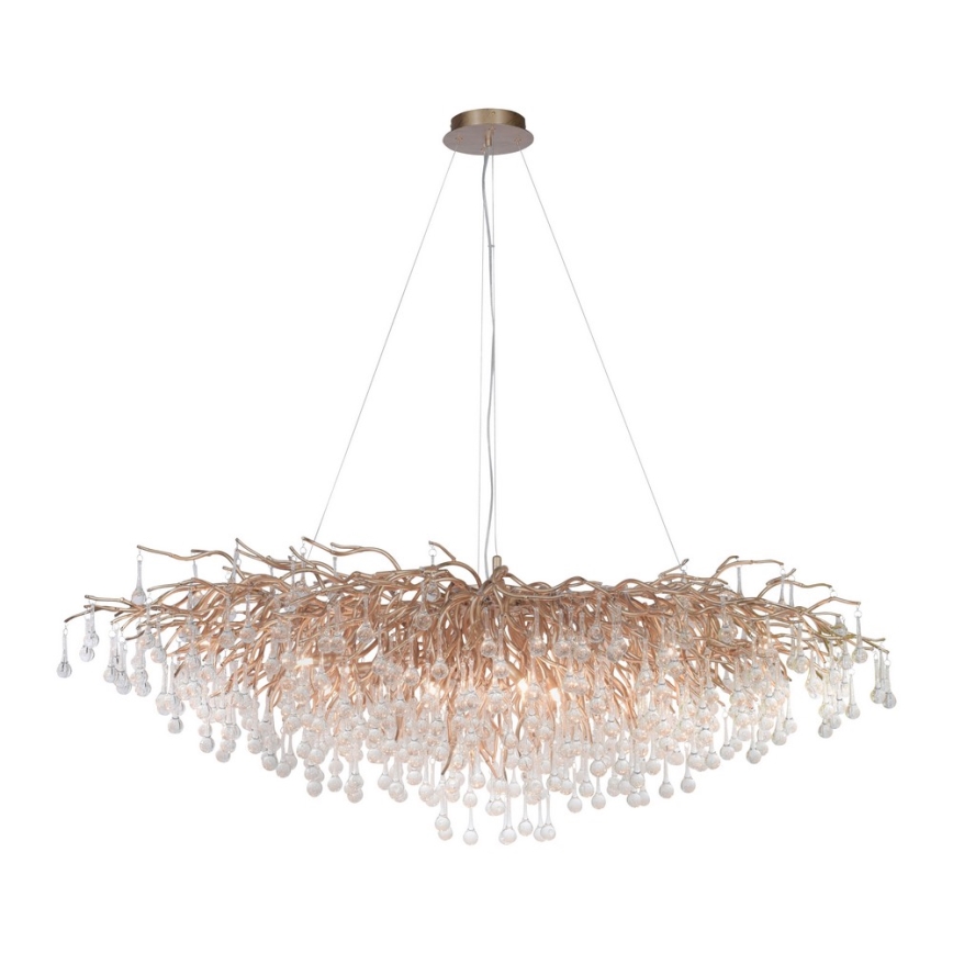 Paul Neuhaus 2031-11 - Hanglamp aan een koord ICICLE 15xG9/40W/230V 75x150 cm messing