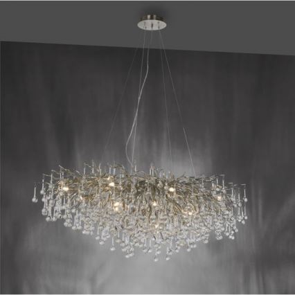 Paul Neuhaus 2031-55 - Hanglamp aan een koord ICICLE 15xG9/40W/230V 75x150 cm glanzend chroom