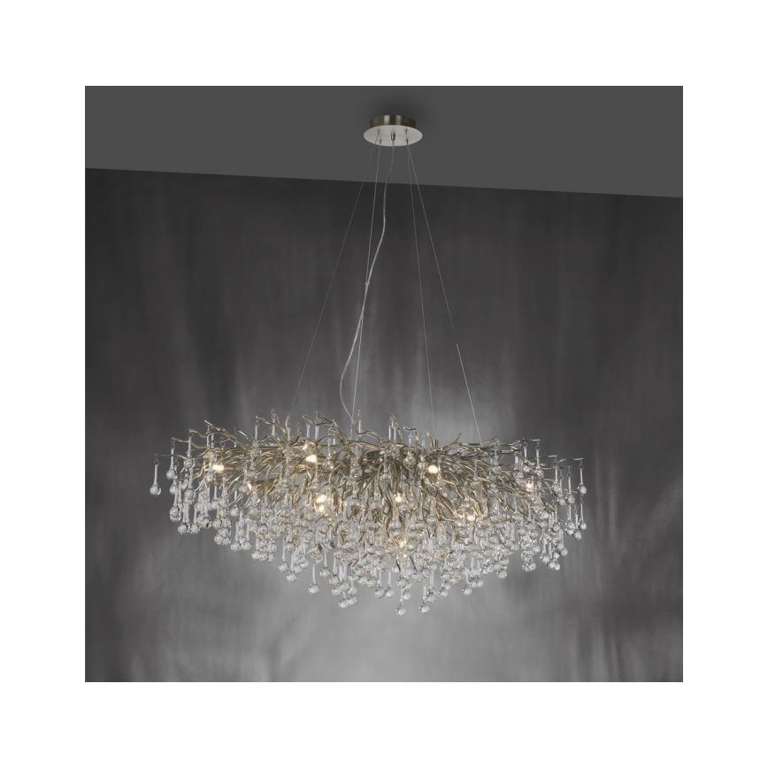 Paul Neuhaus 2031-55 - Hanglamp aan een koord ICICLE 15xG9/40W/230V 75x150 cm glanzend chroom