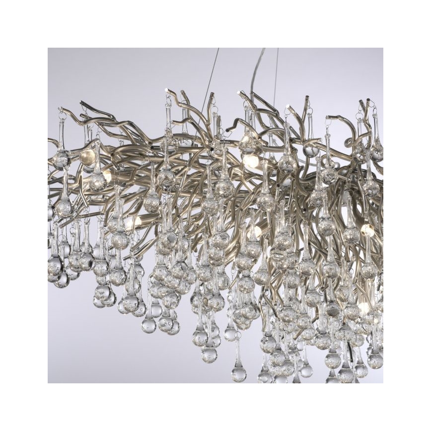 Paul Neuhaus 2031-55 - Hanglamp aan een koord ICICLE 15xG9/40W/230V 75x150 cm glanzend chroom