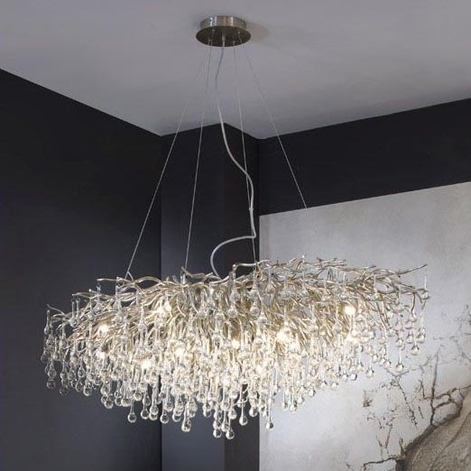 Paul Neuhaus 2031-55 - Hanglamp aan een koord ICICLE 15xG9/40W/230V 75x150 cm glanzend chroom