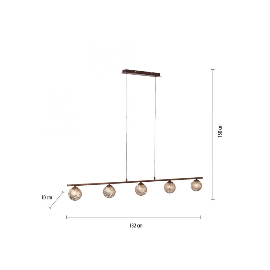 Paul Neuhaus 2040-48 - Hanglamp aan koord GRETA 5xG9/40W/230V