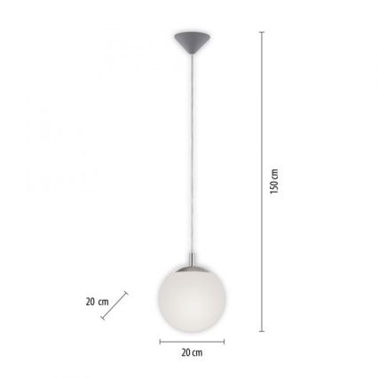 Paul Neuhaus 2072-55 - Hanglamp aan een koord BOLO 1xE27/60W/230V diameter 20 cm