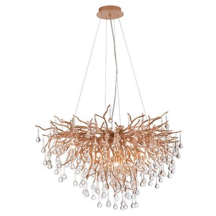 Paul Neuhaus 2192-11 - Hanglamp aan een koord ICICLE 10xG9/40W/230V 50x100 cm messing