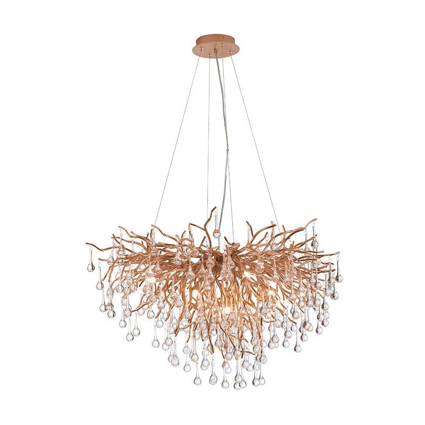 Paul Neuhaus 2192-11 - Hanglamp aan een koord ICICLE 10xG9/40W/230V 50x100 cm messing