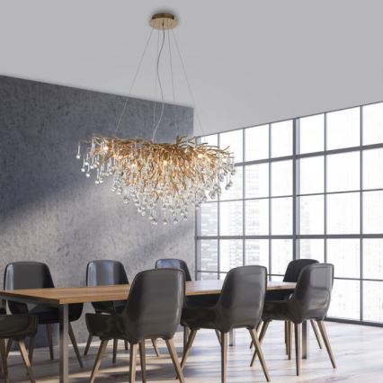 Paul Neuhaus 2192-11 - Hanglamp aan een koord ICICLE 10xG9/40W/230V 50x100 cm messing