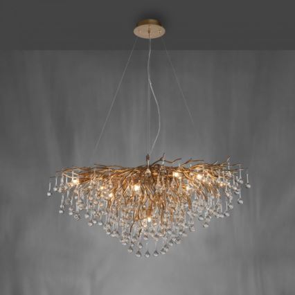 Paul Neuhaus 2192-11 - Hanglamp aan een koord ICICLE 10xG9/40W/230V 50x100 cm messing