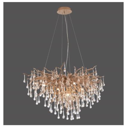 Paul Neuhaus 2192-11 - Hanglamp aan een koord ICICLE 10xG9/40W/230V 50x100 cm messing