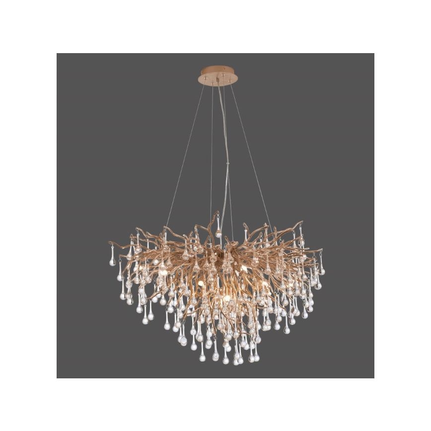 Paul Neuhaus 2192-11 - Hanglamp aan een koord ICICLE 10xG9/40W/230V 50x100 cm messing