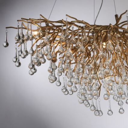 Paul Neuhaus 2192-11 - Hanglamp aan een koord ICICLE 10xG9/40W/230V 50x100 cm messing