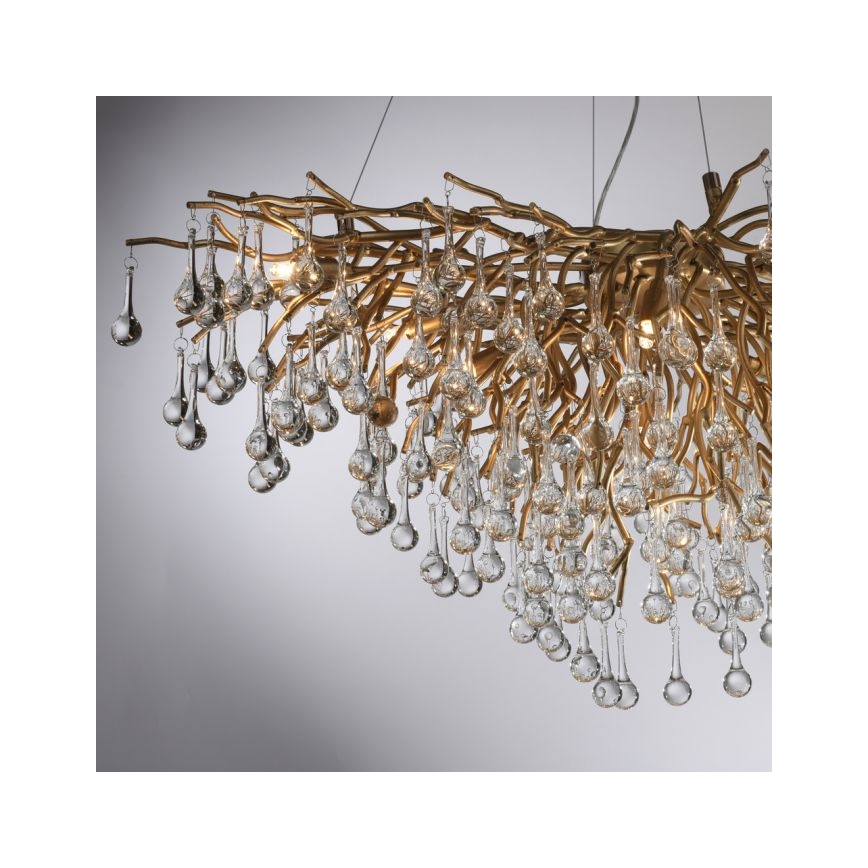 Paul Neuhaus 2192-11 - Hanglamp aan een koord ICICLE 10xG9/40W/230V 50x100 cm messing