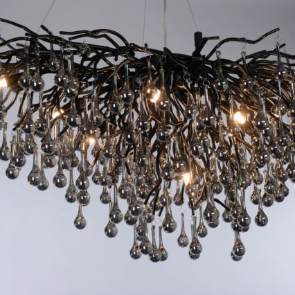 Paul Neuhaus 2192-18 - Kroonluchter aan kabel ICICLE 10xG9/40W/230V 50x100 cm zwart