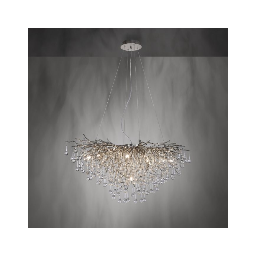 Paul Neuhaus 2192-55 - Hanglamp aan een koord ICICLE 10xG9/40W/230V 50x100 cm glanzend chroom