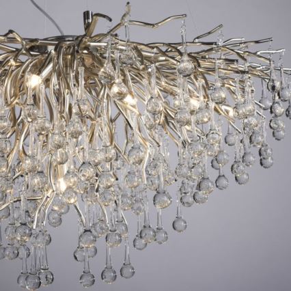 Paul Neuhaus 2192-55 - Hanglamp aan een koord ICICLE 10xG9/40W/230V 50x100 cm glanzend chroom