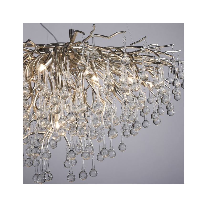 Paul Neuhaus 2192-55 - Hanglamp aan een koord ICICLE 10xG9/40W/230V 50x100 cm glanzend chroom