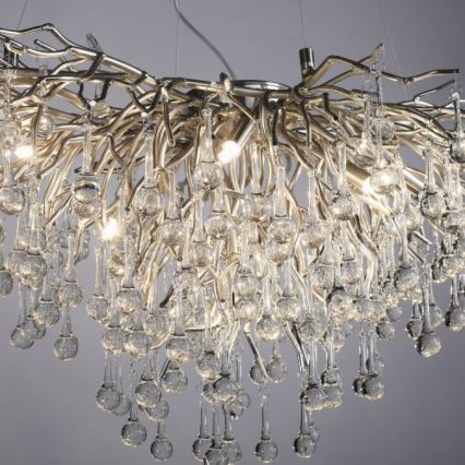 Paul Neuhaus 2192-55 - Hanglamp aan een koord ICICLE 10xG9/40W/230V 50x100 cm glanzend chroom