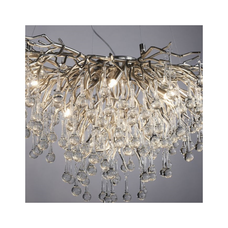 Paul Neuhaus 2192-55 - Hanglamp aan een koord ICICLE 10xG9/40W/230V 50x100 cm glanzend chroom